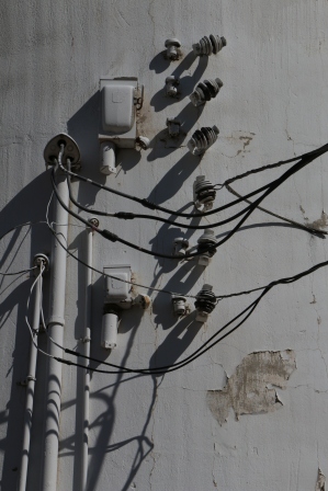 Insulators and wires.